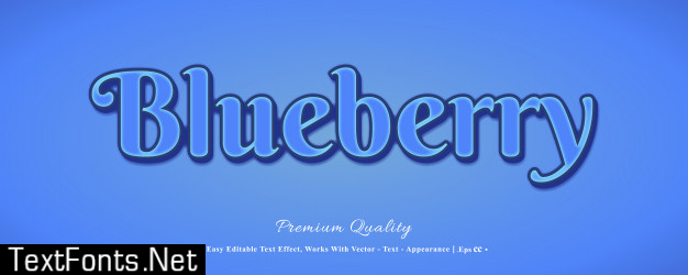 Blueberry 3d font effect