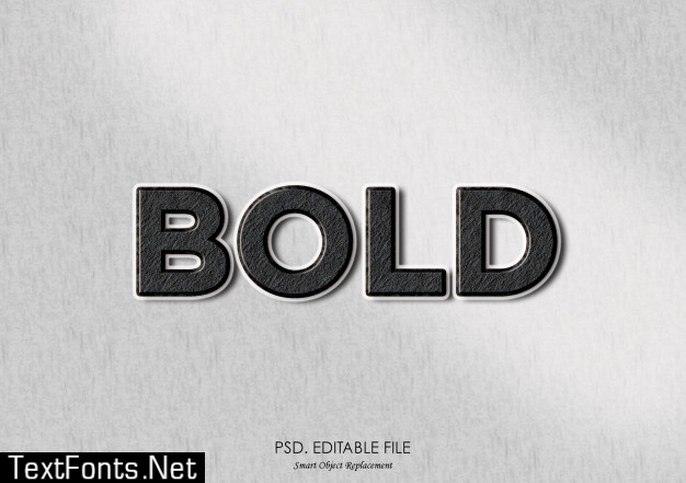 Bold 3d text effect texture mockup