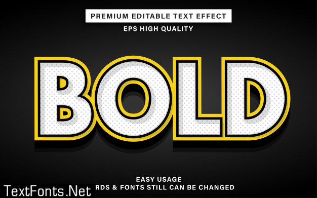 Bold editable text effect