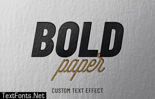 Bold paper embossed text effect