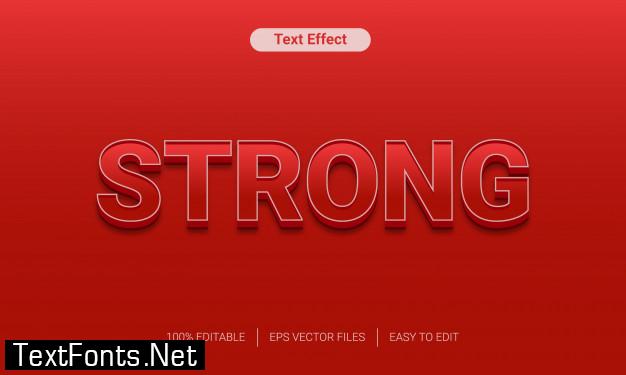 Bold strong red gradient text effect