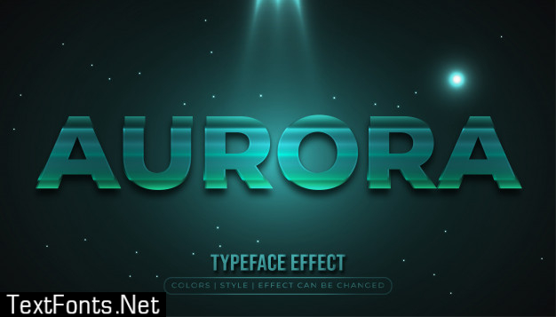 Bold text style with aurora light effect