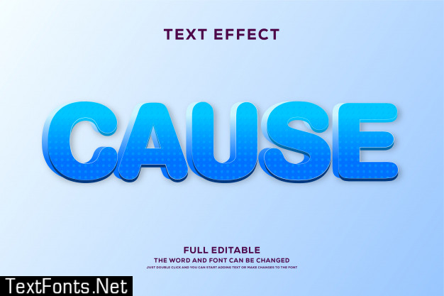 Bold text style with blue gradient and texture effect