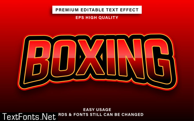 Boxing editable text effect