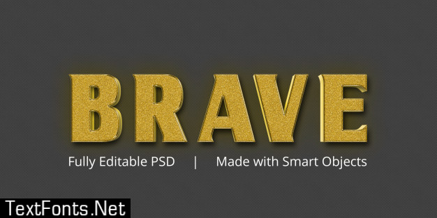 Brave gold text style effect