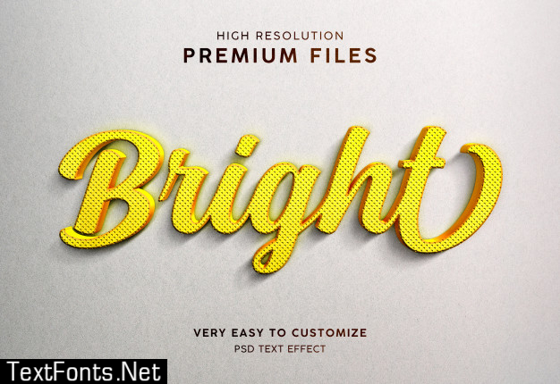 Download Bright Strip Gold 3d Yellow Orange Text Effect Mockup