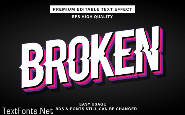 Broken text effect