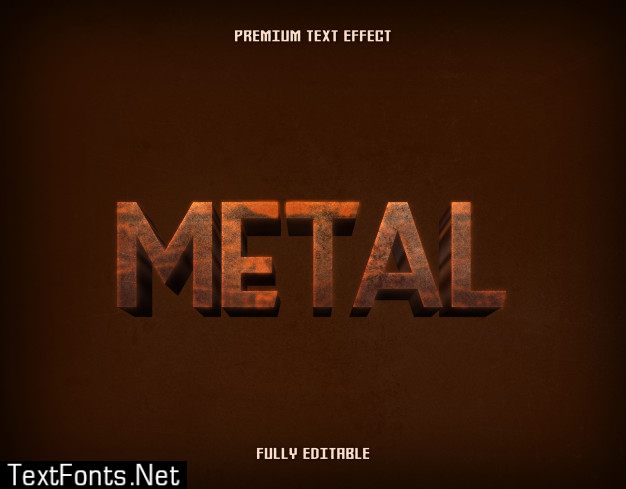 Brown metal 3d grunge text effect