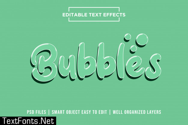 Bubbles, 3d text effects premium psd