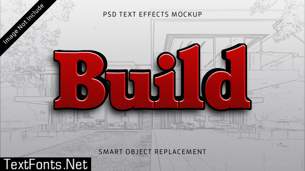 Build 3d text effect mockup