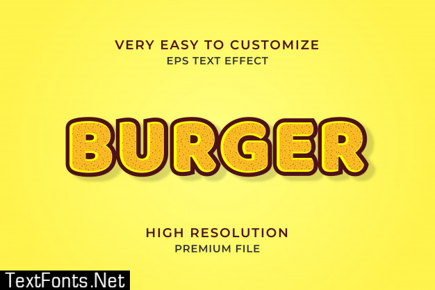 Burger 3d text effect