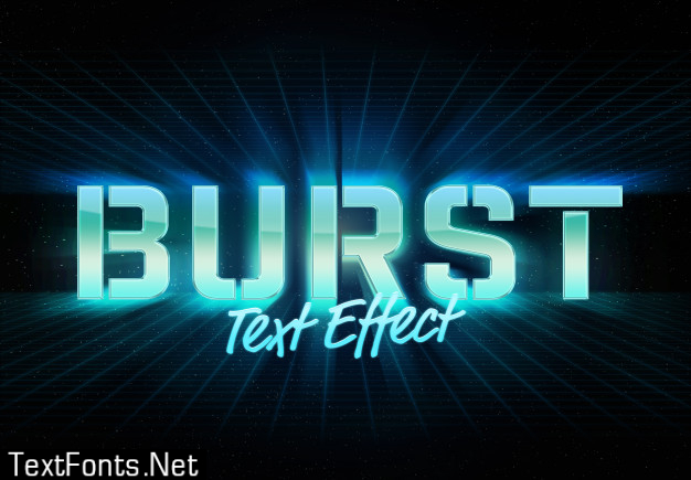 Burst retro style text effect template