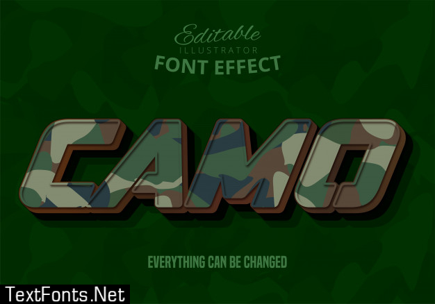 Camo text, editable text effect