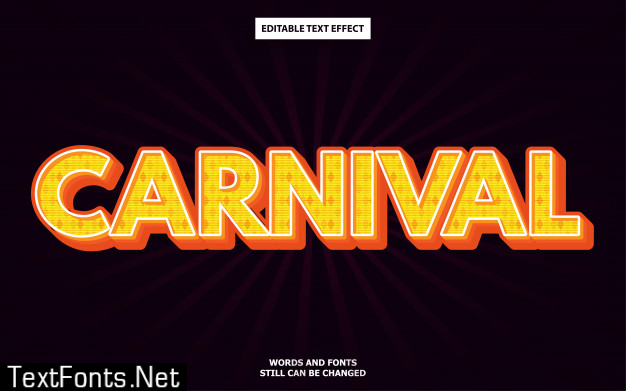 Carnival style editable text effect