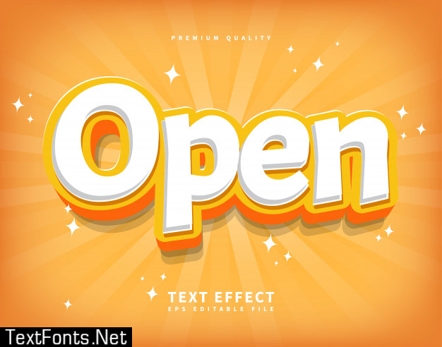 Cartoon text effect, set of yellow bubble letters