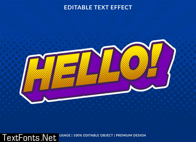 Cartoon text effect template with 3d bold comic style