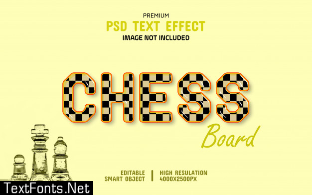 Chess board text effect template