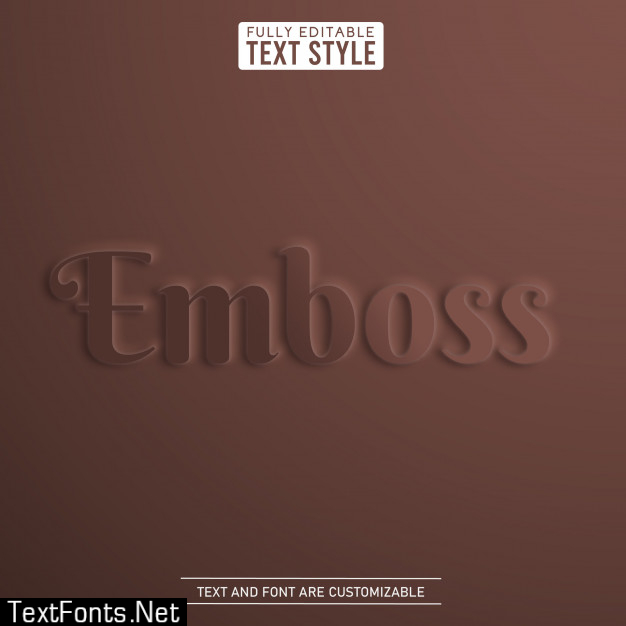 Chocolate brown leather emboss editable text effect