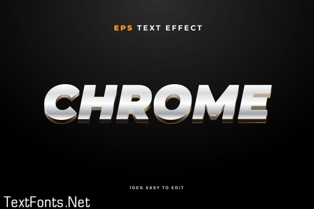 Chrome metal text effect