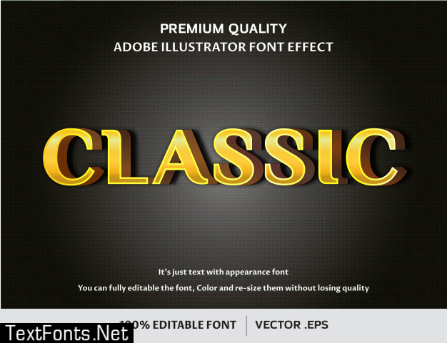 Classic 3d editable font effect