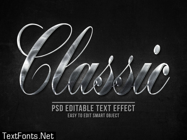 Classic silver text effect