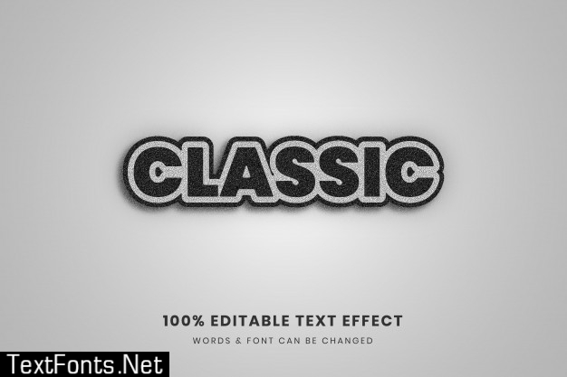 Classic style editable text effect