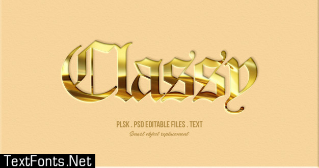 Classy 3d text style effect mockup