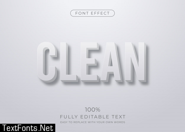 Clean 3d text effect. editable font style