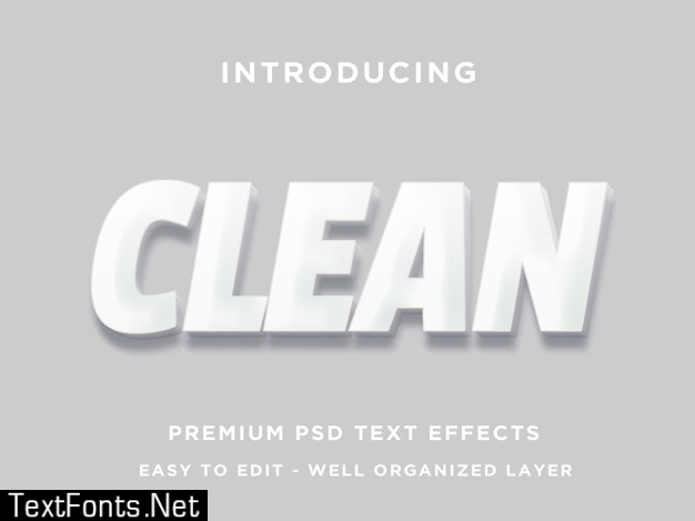 Clean 3d text effect