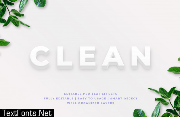 Clean 3d text style effect mockup