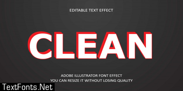 Clean editable text font effect