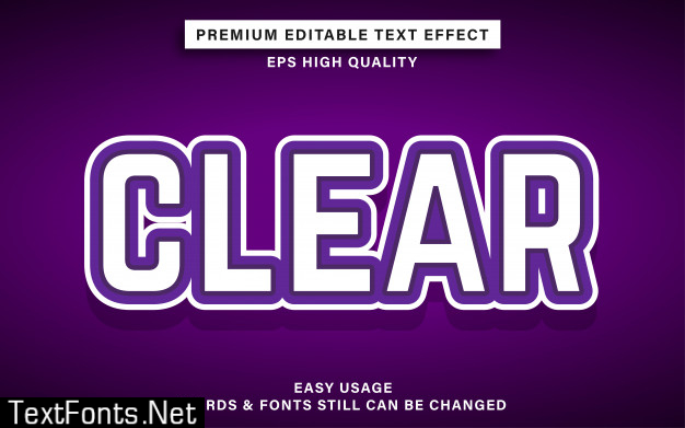 Clear text effect