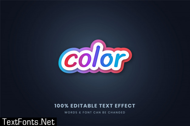 Color 3d full editable text effect