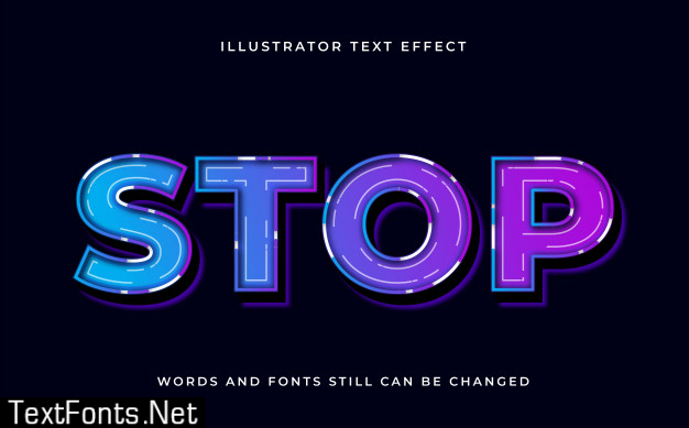 Colorful editable modern text with light effect