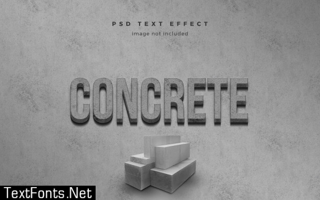 Concrete 3d text effect template