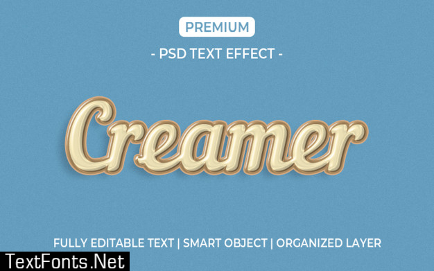 Creamer text effect mockup