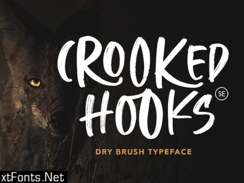 Crooked Hooks - Dry Brush Font