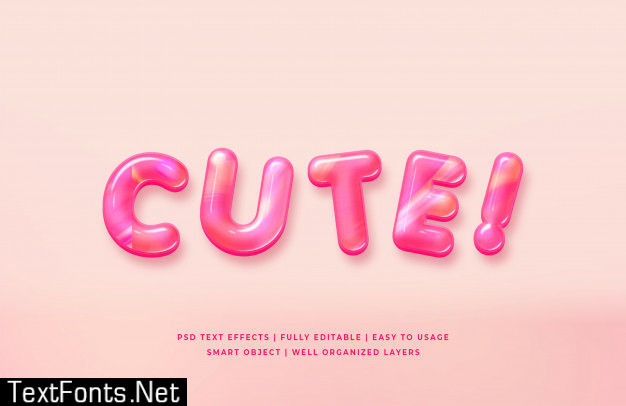 Cute 3d text style