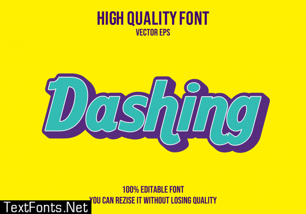 Dashing vector text font effect