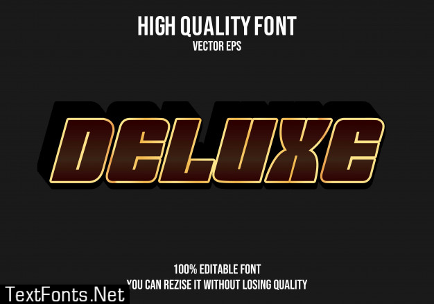 Deluxe editable text font effect