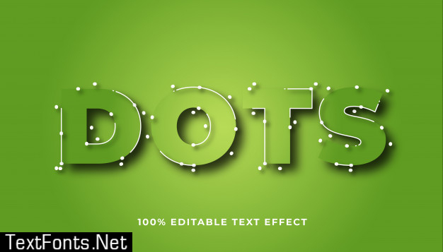 Dots editable text effect with gradient color