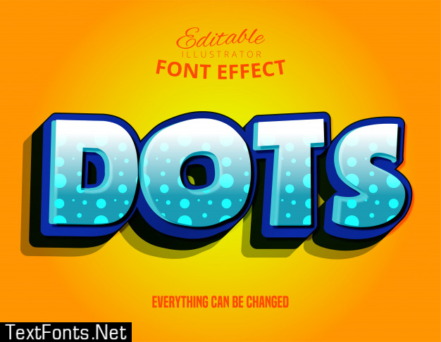 Dots text, editable font effect