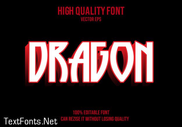 Dragon editable text font effect