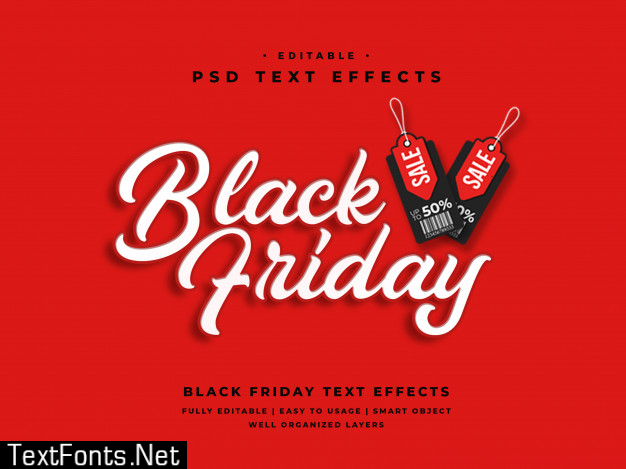 Editable 3d black friday text style effect