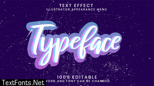 Editable 3d text effect style template