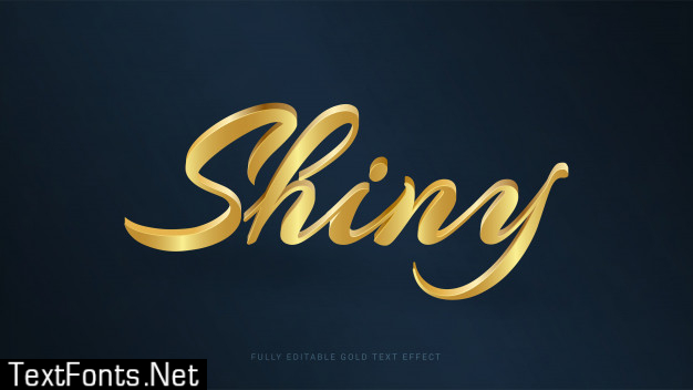 Editable shiny gold text effect