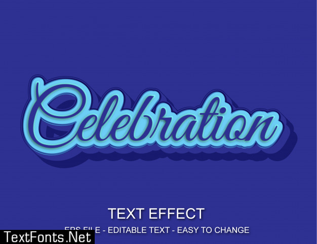 Editable text effect celebration style