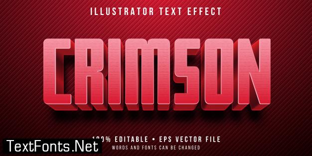 Editable text effect - crimson red style