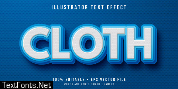 Editable text effect - fabric texture style