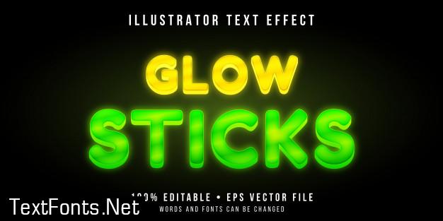 Editable text effect - glowing neon style